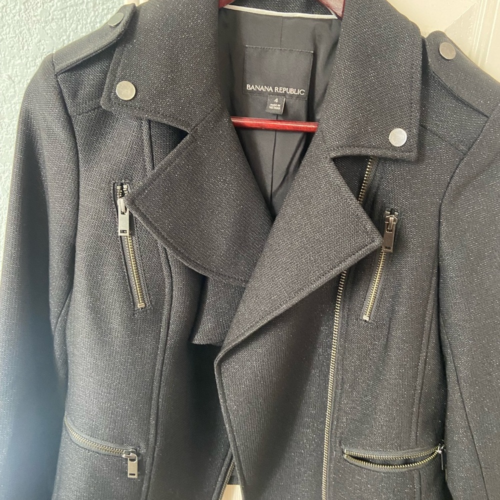 Banana Republic Black Moto Jacket- size 4.